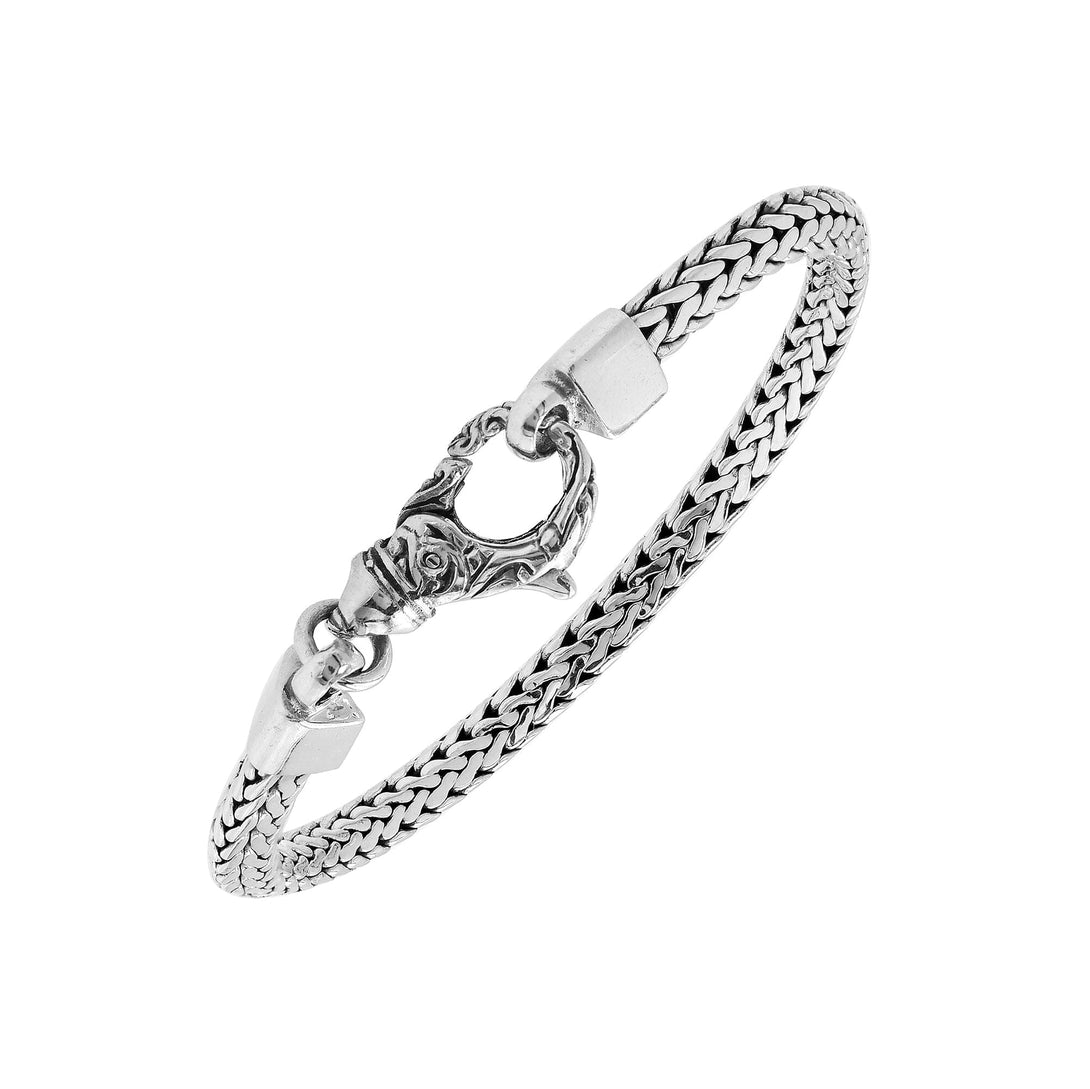 AB-6330-S-4MM-8.5 Sterling Silver Bracelet With Plain Silver Jewelry Bali Designs Inc 