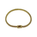 Wholesale 18K gold woven Bali chain bracelet featuring an ornate push clasp and high-polish finish, designed for premium inventory and upscale retail environments.