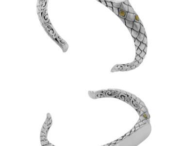 ABG-9028-S Sterling Silver Bracelet With 18K Gold Jewelry Bali Designs Inc 