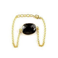 Wholesale 18K Gold Overlay Over Copper Bracelet With Faceted Black Onyx Cushion Center