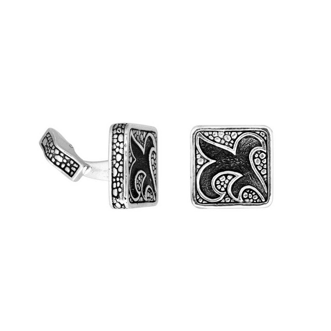 AC-8022-S Sterling Silver Cuff Link With Plain Silver Jewelry Bali Designs Inc 