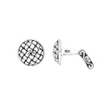 Wholesale Sterling Silver Woven Round Engraved Men’s Cuff Link