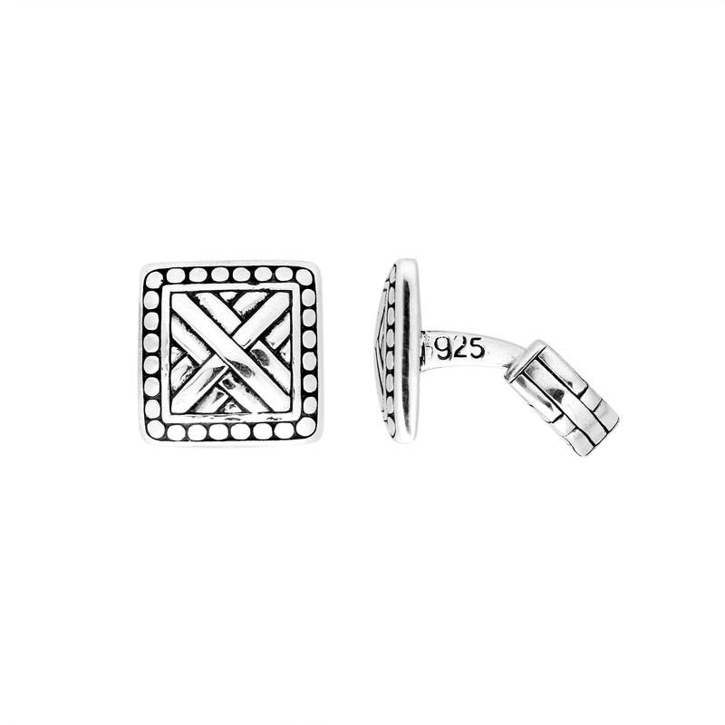 AC-9002-S Sterling Silver Cuff Link With Plain Silver Jewelry Bali Designs Inc 