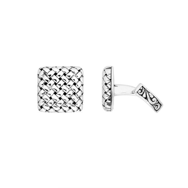 AC-9003-S Sterling Silver Cuff Link With Plain Silver Jewelry Bali Designs Inc 