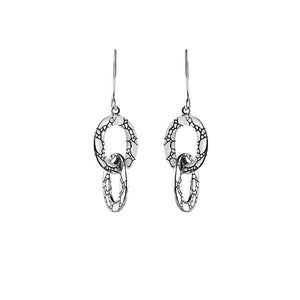 Wholesale Sterling Silver Linked Oval Drop Earrings Handcrafted In Bali