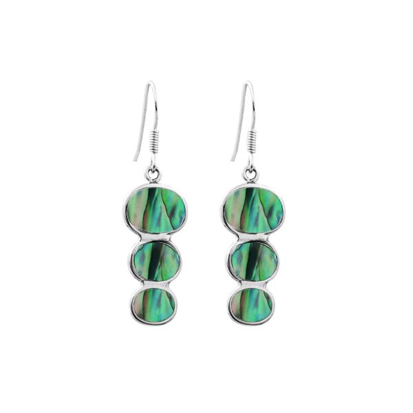AE-1007-AB Sterling Silver Tripple Drop Earring With Abalone Shall Jewelry Bali Designs Inc 