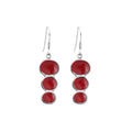 Sterling Silver Tripple Drop Earring With Red Coral Jewelry Bali Designs Inc 