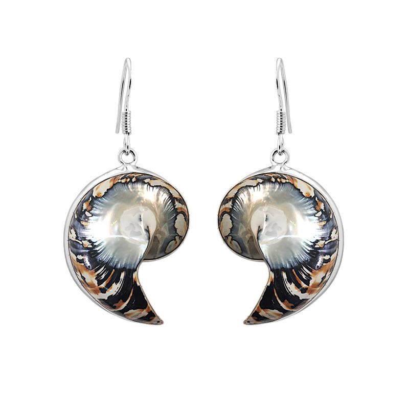 AE-1027-SH.TGR Sterling Silver Earring With Shell Jewelry Bali Designs Inc 