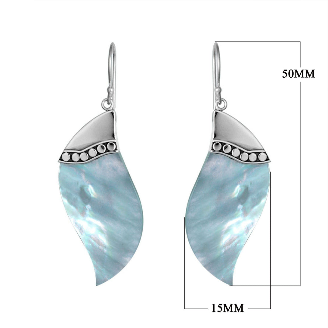 AE-1049-SH Sterling Silver Fancy Shape Earring With Shell Jewelry Bali Designs Inc 