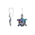 Sterling silver abalone turtle earrings with ocean-inspired design for wholesale jewelry buyers