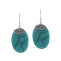 “Wholesale sterling silver oval earrings with Turquoise, handcrafted Bali beadwork 925 silver jewelry for bulk orders”
