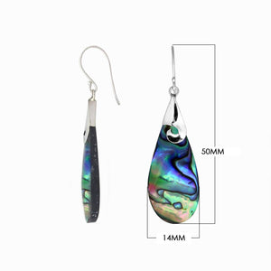 “Wholesale sterling silver drop earrings with natural Abalone shell, handcrafted Bali jewelry with polished silver swirl accents for bulk orders”