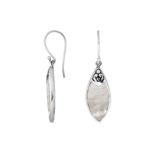 AE-1087-MOP Sterling Silver Fancy Shape Earring With Mother Of Pearl Jewelry Bali Designs Inc 