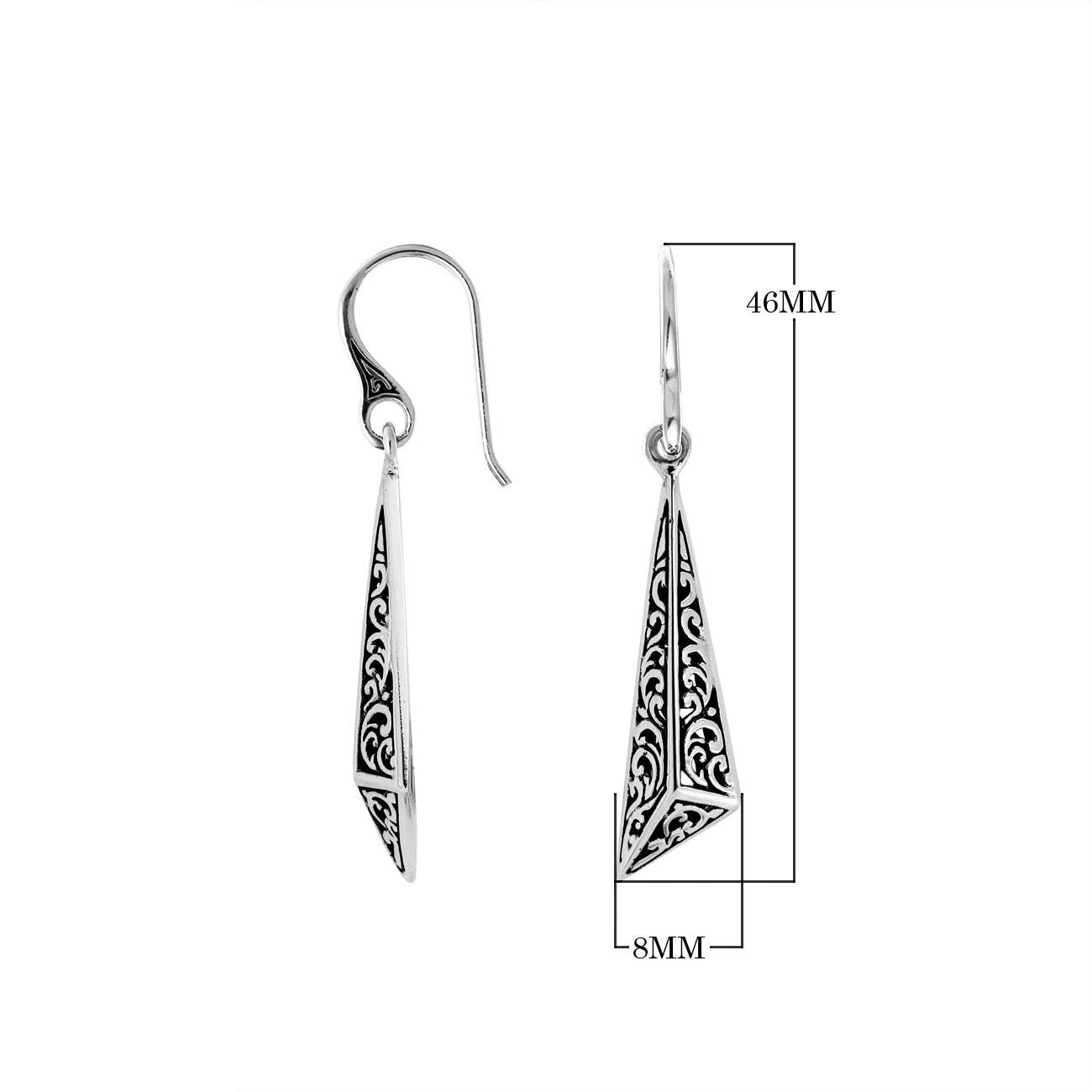 AE-1089-S Sterling Silver Earring With Plain Silver Jewelry Bali Designs Inc 