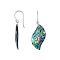 Wholesale sterling silver abalone shell leaf earrings handcrafted in Bali