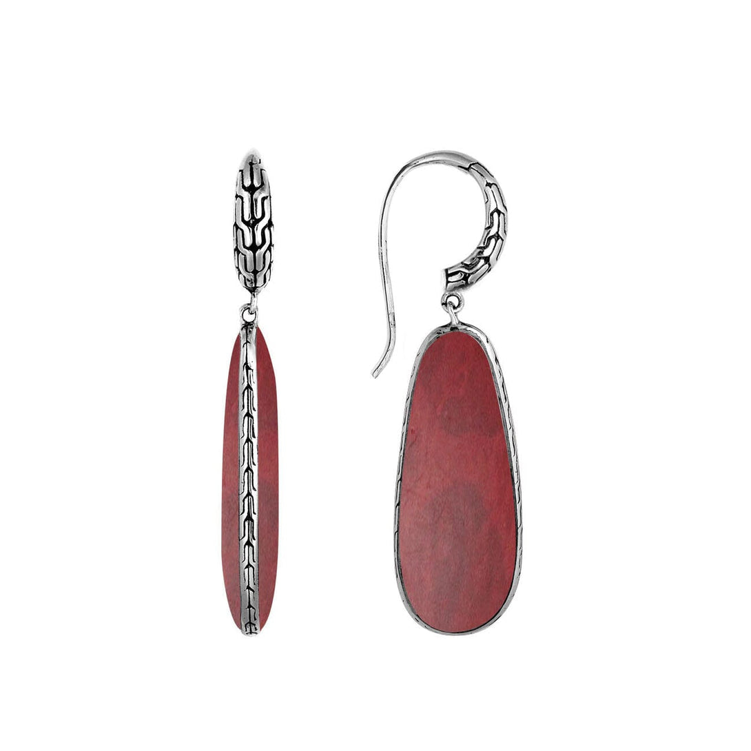 AE-1101-CR Sterling Silver Earring With Coral Jewelry Bali Designs Inc 
