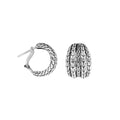 Sterling Silver Woven Texture Hoop Earrings