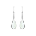 Teardrop Silver Earrings With Mother Of Pearl Inlay