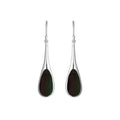 Sterling Silver Teardrop Earrings With Black Shell