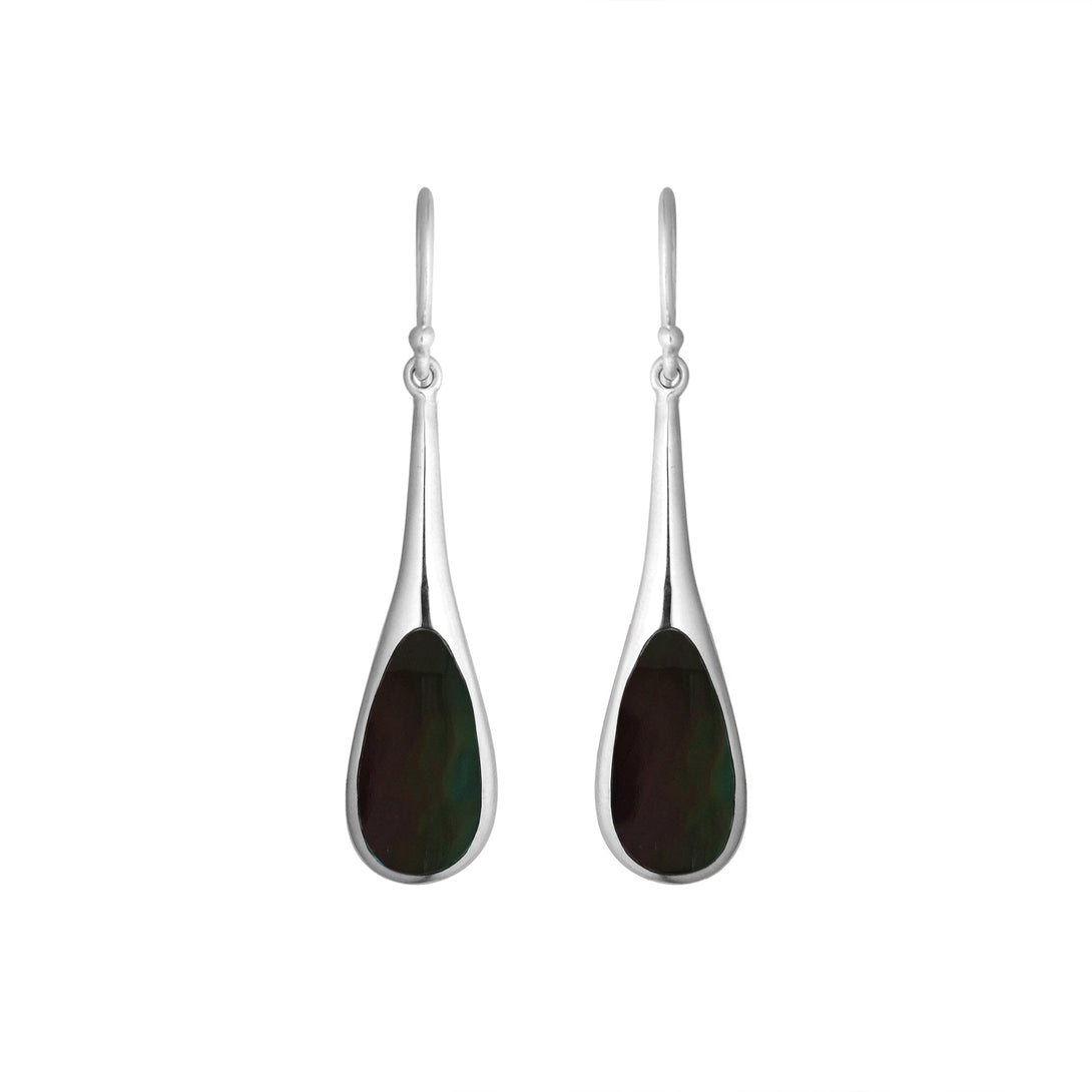AE-1107-SHB Sterling Silver Earring With Black Shell Jewelry Bali Designs Inc 
