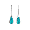 Sterling Silver Teardrop Earrings With Turquoise Shell