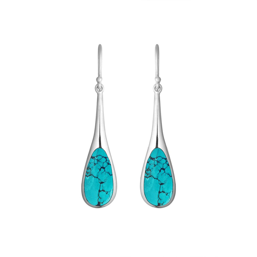 AE-1107-TQ Sterling Silver Earring With Turquoise Shell Jewelry Bali Designs Inc 