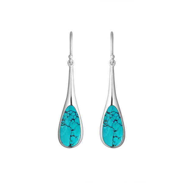 AE-1107-TQ Sterling Silver Earring With Turquoise Shell Jewelry Bali Designs Inc 