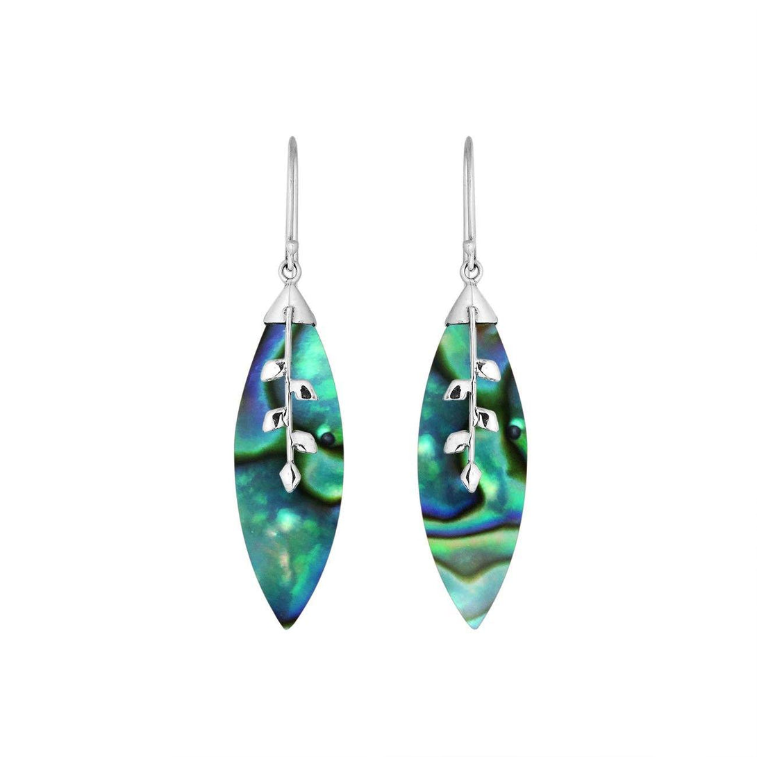 AE-1108-AB Sterling Silver Earring With Abalone Shell Jewelry Bali Designs Inc 