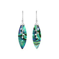 Sterling Silver Leaf Earrings With Abalone Shell