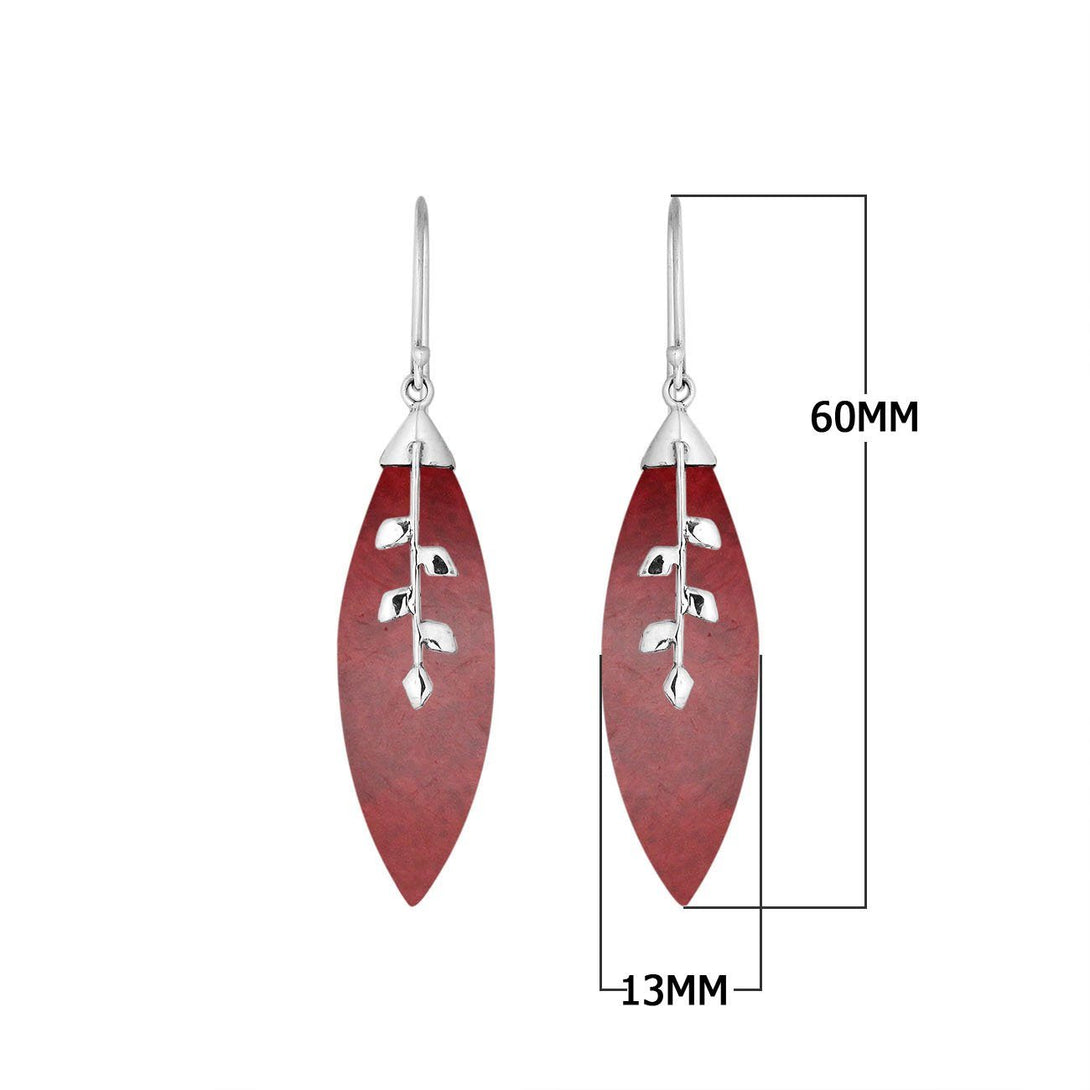 AE-1108-CR Sterling Silver Earring With Coral Jewelry Bali Designs Inc 