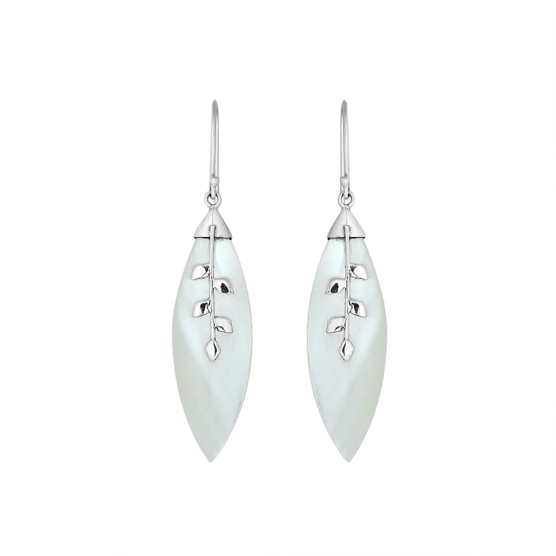 AE-1108-MOP Sterling Silver Earring With Mother Of Pearl Jewelry Bali Designs Inc 