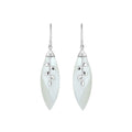 Sterling Silver Leaf Earrings With Mother Of Pearl
