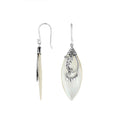 Sterling Silver Leaf Earrings With Mother Of Pearl