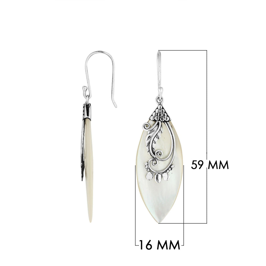 AE-1109-MOP Sterling Silver Earring With Mother Of Pearl Jewelry Bali Designs Inc 