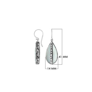 Mother Of Pearl Silver Teardrop Earrings With Earwire For Wholesale