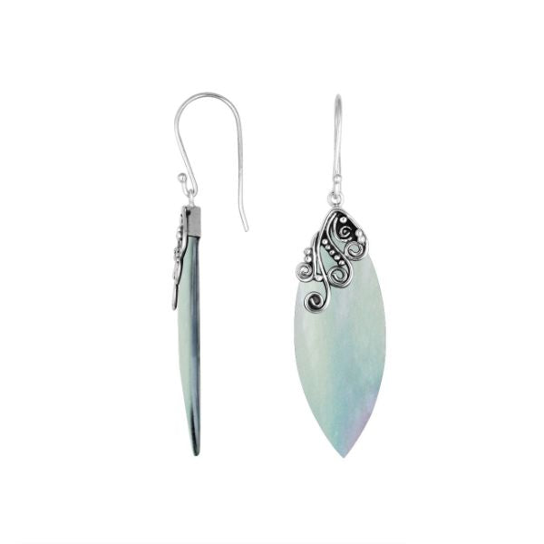 AE-1113-MOP Sterling Silver Earring With Mother Of Pearl Jewelry Bali Designs Inc 
