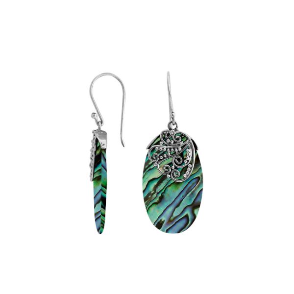 AE-1114-AB Sterling Silver Earring With Abalone Shell Jewelry Bali Designs Inc 