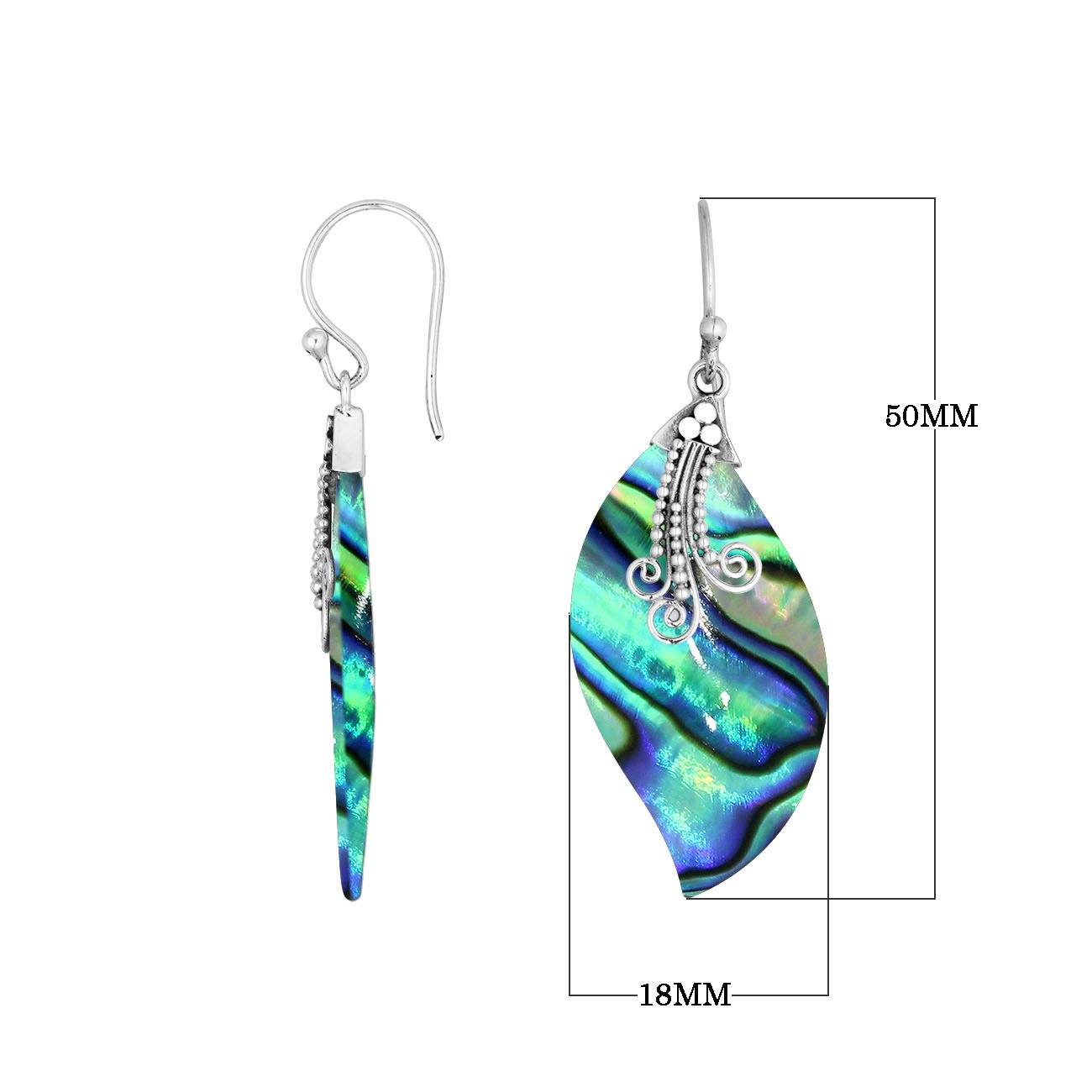 Abalone Shell Silver Wave Earrings With Earwire For Wholesale