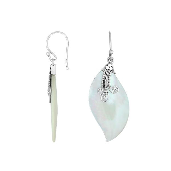 AE-1115-MOP Sterling Silver Earring With Mother Of Pearl Jewelry Bali Designs Inc 