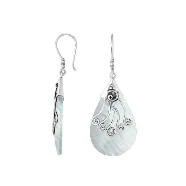AE-1120-MOP Sterling Silver Earring With Mother Of Pearl Jewelry Bali Designs Inc 