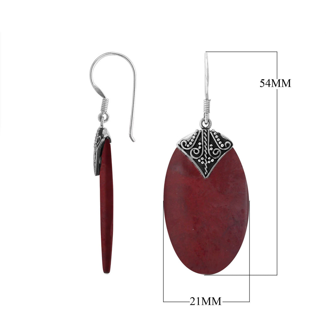 AE-1124-CR Sterling Silver Earring With Coral Jewelry Bali Designs Inc 