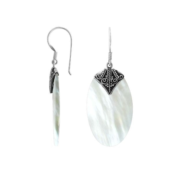 AE-1124-MOP Sterling Silver Earring With Mother Of Pearl Jewelry Bali Designs Inc 