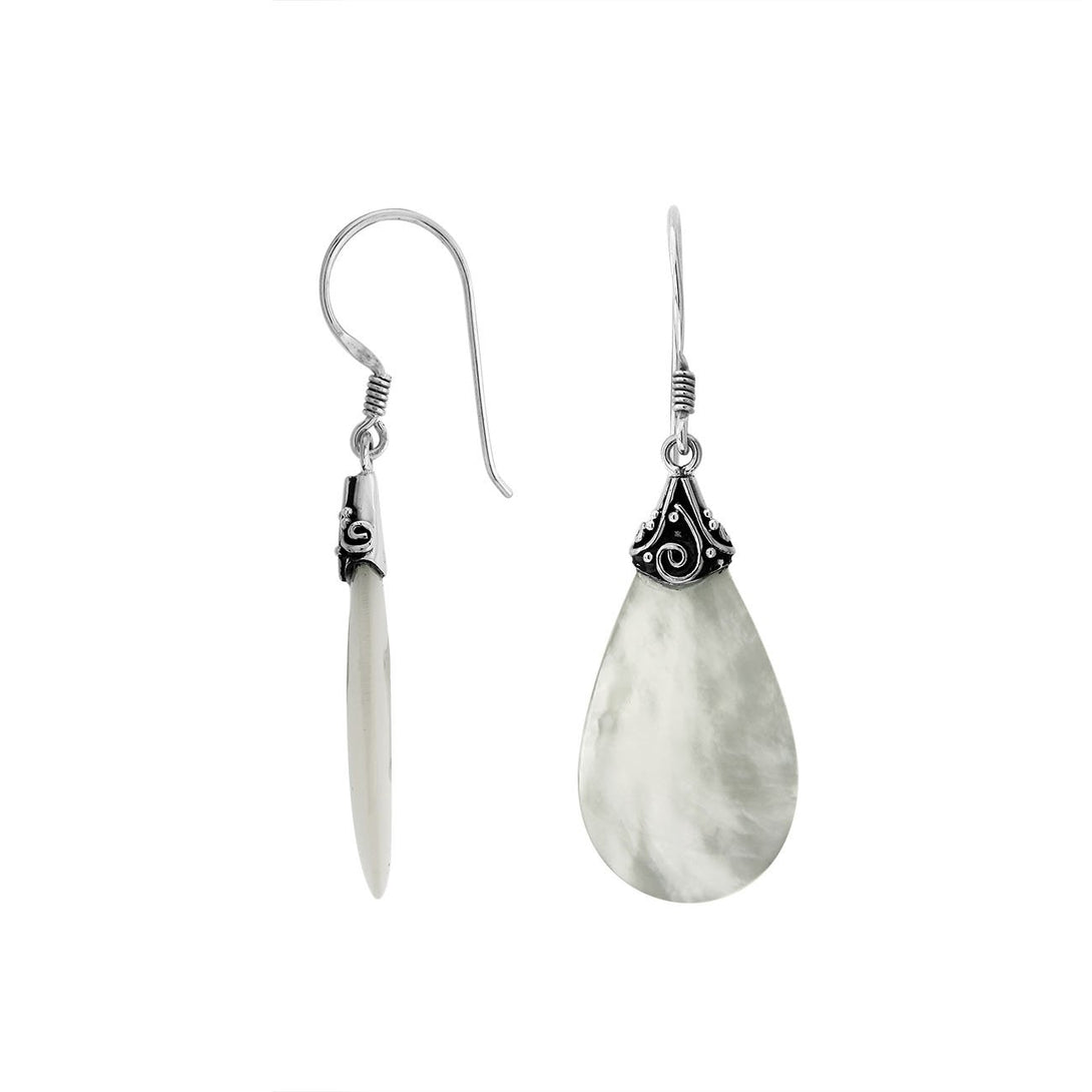 AE-1125-MOP Sterling Silver Earring With Mother Of Pearl Jewelry Bali Designs Inc 