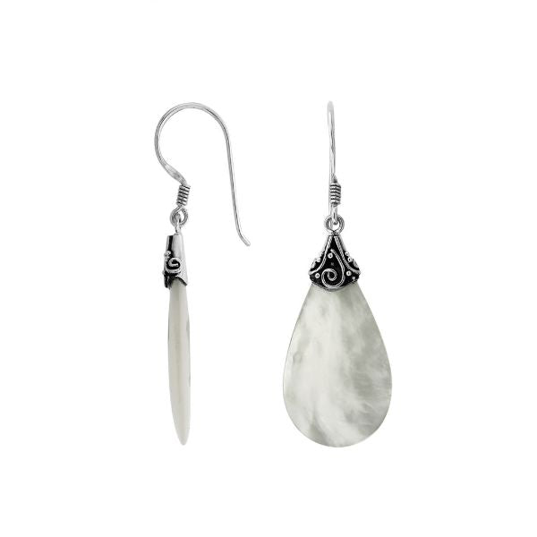 AE-1125-MOP Sterling Silver Earring With Mother Of Pearl Jewelry Bali Designs Inc 