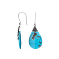 Turquoise Shell Dragonfly Drop Earrings With Earwire In Sterling Silver
