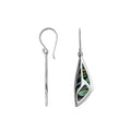 Sterling Silver Abalone Shell Geometric Drop Earrings With Earwire Lock