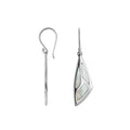 Sterling Silver Mother Of Pearl Geometric Drop Earrings With Earwire Lock