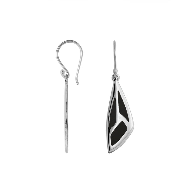 AE-1135-SHB Sterling Silver Earring With Black Shell Jewelry Bali Designs Inc 