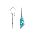 Sterling Silver Turquoise Shell Geometric Drop Earrings With Earwire Lock