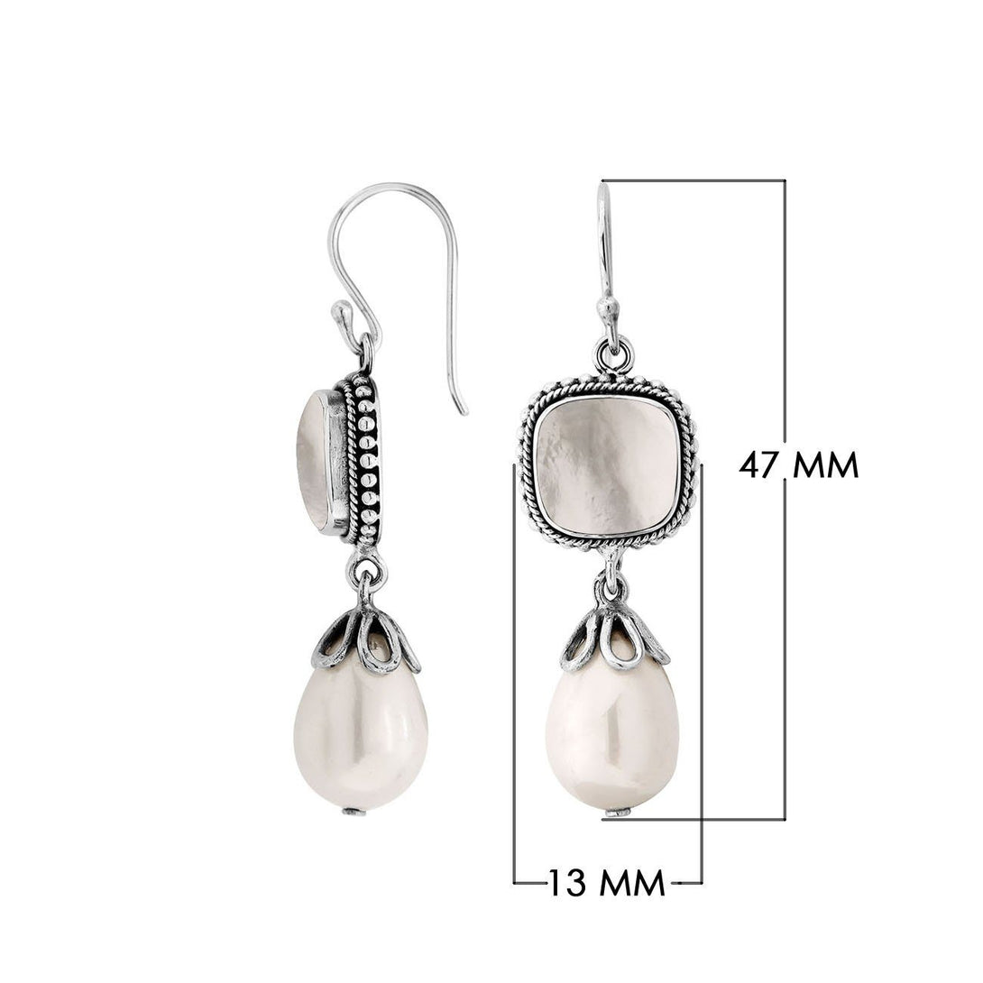 AE-1136-MOP Sterling Silver Earring With Mother Of Pearl Jewelry Bali Designs Inc 